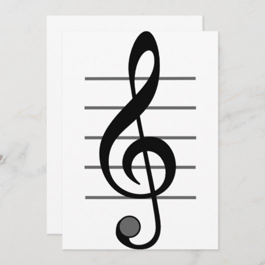 Behandelbare Clef Musical Note-uitnodigingen Kaart (Voorkant / Achterkant)