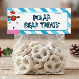 Behandelbare IJsbeer Treats Kersttas Topper Notitiekaartje