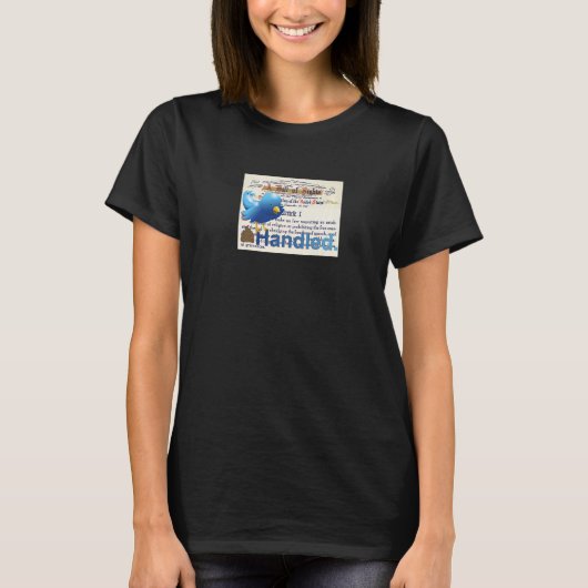 Behandeld. Blauwe vogel. Wetsontwerp van rechten A T-shirt (Voorkant)
