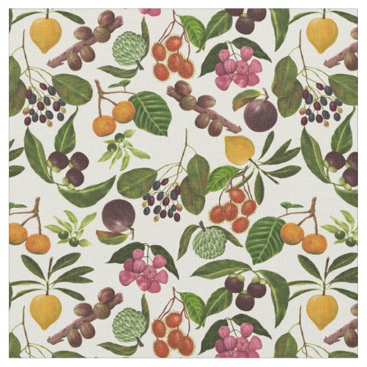 Behandeld Exotic Tropical Fruits Pattern Stof (Close Up)