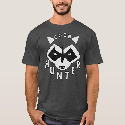Behandelde coon Hunter Night Life Hunting Raccoons T-shirt (Voorkant)