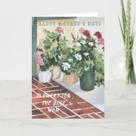 BEHANDELDE WATERVERF FLORAL BEST MOEDERDAG KAART