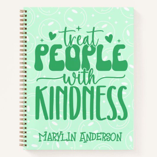 BEHANDELEN MET KINDNESS RETRO GROOVY CUSTOEL NOTITIEBOEK (Voorkant)