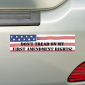 BEHANDELEN MIJN EERSTE AMENDEMENTEN RECHTEN NIET! BUMPERSTICKER (Op auto)