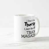 Behandeling alleen maar trainemagazines 's avonds  koffiemok (Voorkant rechts)