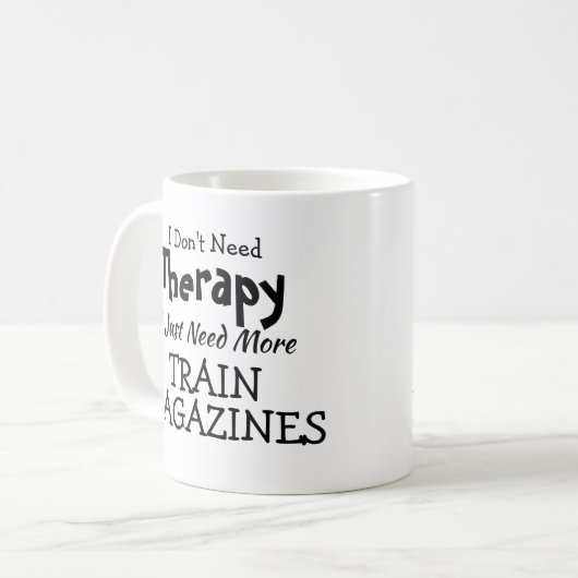 Behandeling alleen maar trainemagazines 's avonds  koffiemok (Voorkant links)