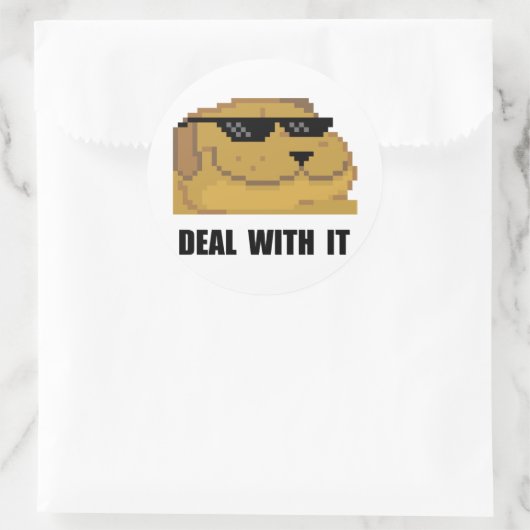 Behandeling ermee ronde sticker (Tas)