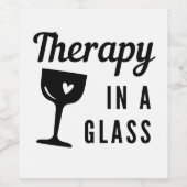 Behandeling in een Glass quote Wijn Etiket (Enkel label)