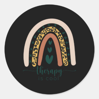 Behandeling is Cool Mental Health Awareness Rainbo Ronde Sticker