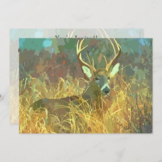 Behandeling met grote Antlers Kunst Uitnodiging to (Voorkant / Achterkant)