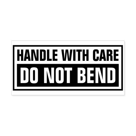 Behandeling met zorg niet buigen rubberstempel (Afrduk)