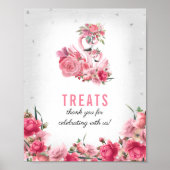 Behandeling Sign Baby shower Silver Flamingo Balle Poster (Voorkant)