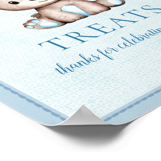 Behandeling Tafelbruin Beer Baby shower Poster (Hoek)
