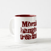 Behandeling van een overnachting tweekleurige koffiemok (Voorkant links)