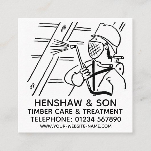 Behandeling van hout en houtproducten vierkante visitekaartje (Voorkant)