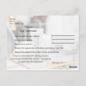 Behandeling van jonge ogen briefkaart (Achterkant)