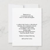 BEHANDELING VAN LEVEN vleermuis mitzvah Kaart (Achterkant)