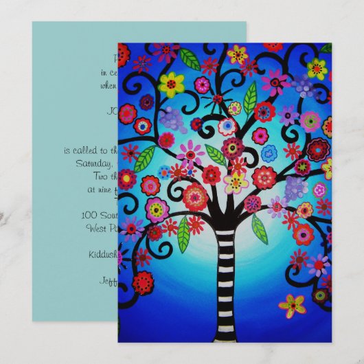 BEHANDELING VAN LEVENSBAR/BBT-MITZVAH KAART (Voorkant / Achterkant)