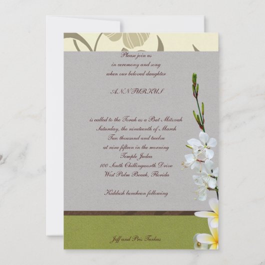 BEHANDELING VAN LEVENSBAR BBT-MITZVAH KAART (Achterkant)