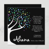 BEHANDELING VAN LIFE MET STARS Bat Mitzvah Uitnodi Kaart (Voorkant / Achterkant)