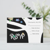 BEHANDELING VAN LIFE MET STARS Bat Mitzvah Uitnodi RSVP Kaartje (Staand voorkant)