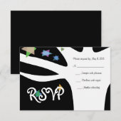 BEHANDELING VAN LIFE MET STARS Bat Mitzvah Uitnodi RSVP Kaartje (Voorkant / Achterkant)