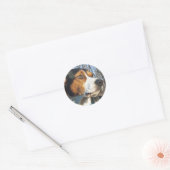 Behandeling van walker Coonhound in Bossen Ronde Sticker (Envelop)
