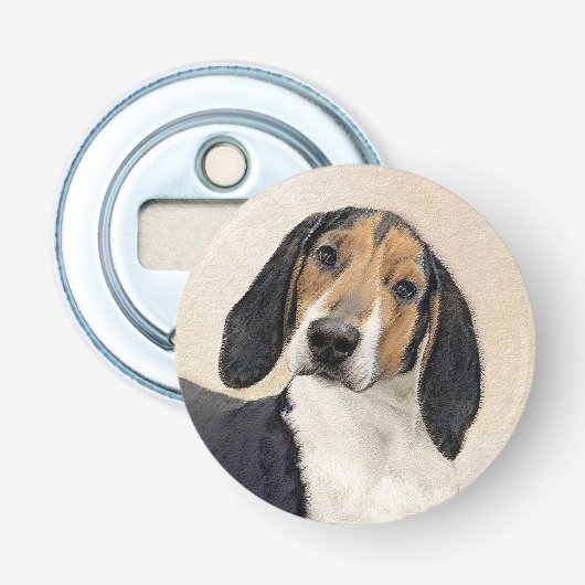 Behandeling van walker Coonhound-schilderijen - Oo Button Flesopener (Voorkant)