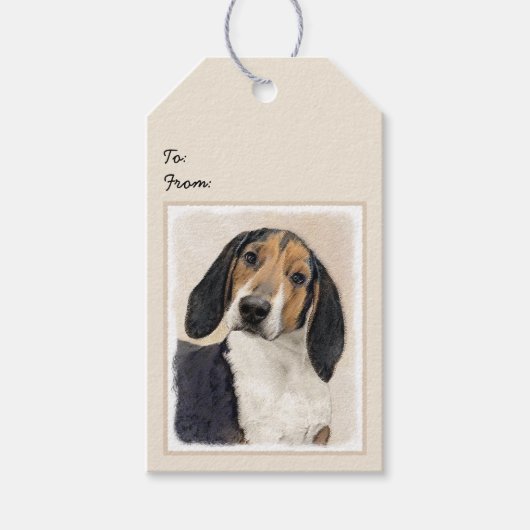 Behandeling van walker Coonhound-schilderijen - Oo Cadeaulabel (Voorkant)