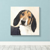 Behandeling van walker Coonhound-schilderijen - Oo Canvas Afdruk (Insitu (Houten vloer))