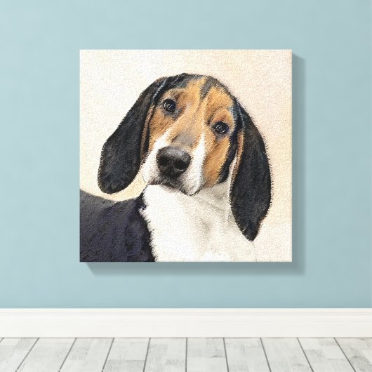 Behandeling van walker Coonhound-schilderijen - Oo Canvas Afdruk (Insitu (Houten vloer))