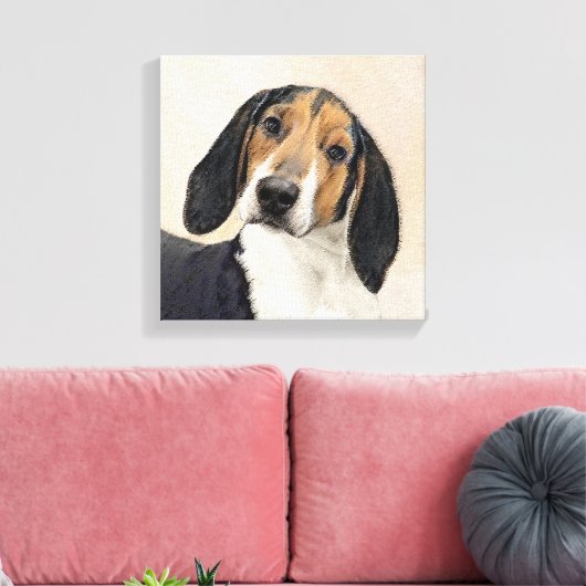 Behandeling van walker Coonhound-schilderijen - Oo Canvas Afdruk (Insitu (Woonkamer))