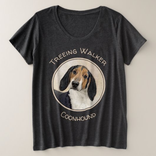 Behandeling van walker Coonhound-schilderijen - Oo Grote Maat T-shirt (Design voorkant)