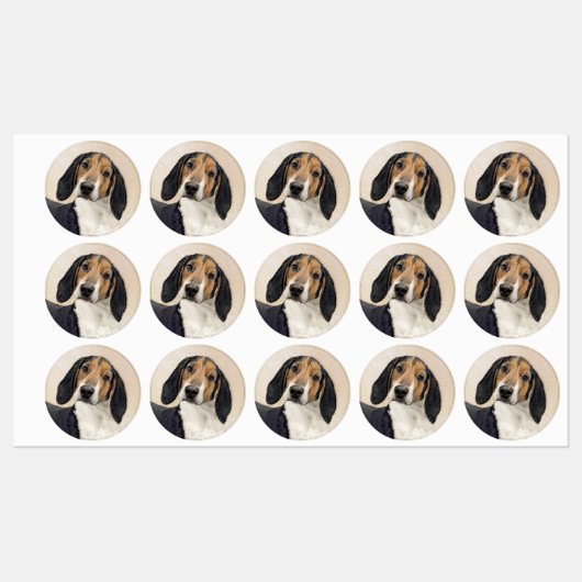 Behandeling van walker Coonhound-schilderijen - Oo Labels (Vel)