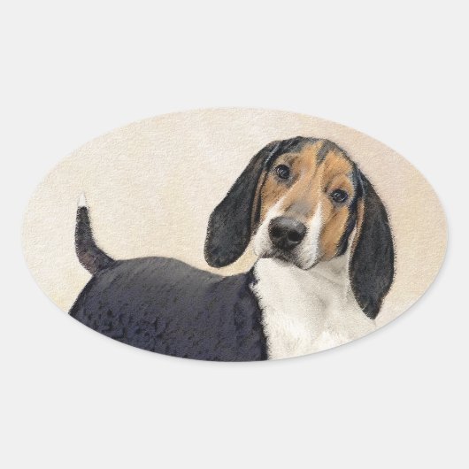 Behandeling van walker Coonhound-schilderijen - Oo Ovale Sticker (Voorkant)