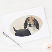 Behandeling van walker Coonhound-schilderijen - Oo Ovale Sticker (Envelop)