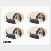 Behandeling van walker Coonhound-schilderijen - Oo Ovale Sticker (Vel)
