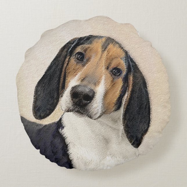 Behandeling van walker Coonhound-schilderijen - Oo Rond Kussen (Achterkant)