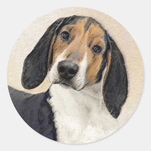 Behandeling van walker Coonhound-schilderijen - Oo Ronde Sticker (Voorkant)