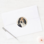 Behandeling van walker Coonhound-schilderijen - Oo Ronde Sticker (Envelop)