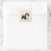 Behandeling van walker Coonhound-schilderijen - Or Vierkante Sticker (Tas)