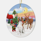 Behandeling voor een Amerikaanse Fox Hound Keramisch Ornament (Links)