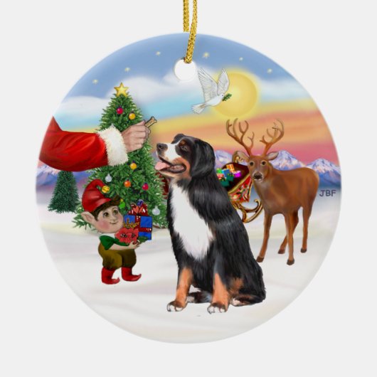 Behandeling voor een Berner Sennenhond Keramisch Ornament (Voorkant)