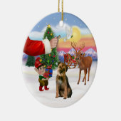 Behandeling voor een Border Terrier Keramisch Ornament (Rechts)