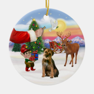 Behandeling voor een Border Terrier Keramisch Ornament