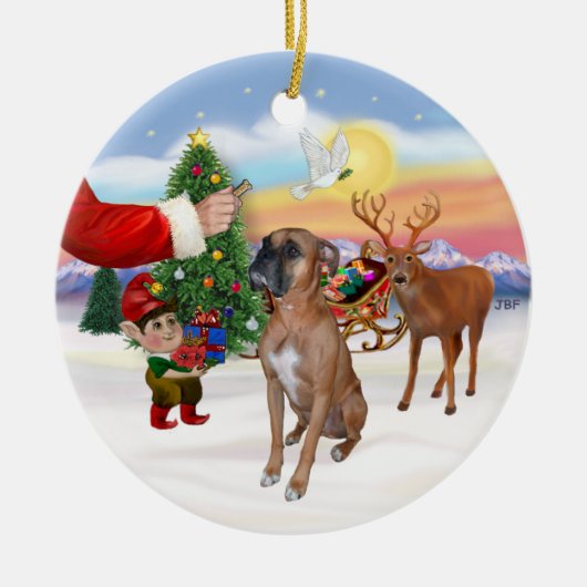 Behandeling voor een Boxer Keramisch Ornament (Voorkant)