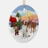 Behandeling voor een Brittany Spaniel Keramisch Ornament (Rechts)