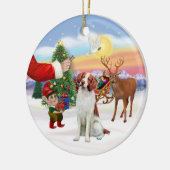 Behandeling voor een Brittany Spaniel Keramisch Ornament (Links)