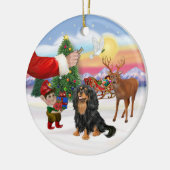 Behandeling voor een Cavalier (zwart / rood) Keramisch Ornament (Links)