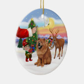 Behandeling voor een Chow Chow (rood) Keramisch Ornament (Rechts)